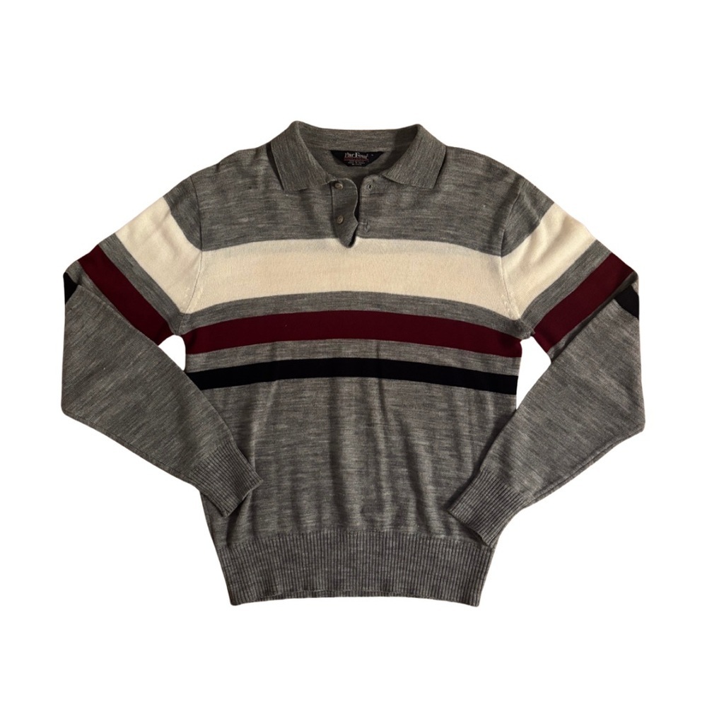 Par Four Vintage 80’s Gray Striped Sweater